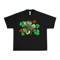 Black St. Patrick's Day shamrock leopard and cowhide Urban Heavy Tee - CowGirlArtShop