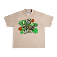 French Oak St. Patrick's Day shamrock leopard and cowhide Urban Heavy Tee - CowGirlArtShop