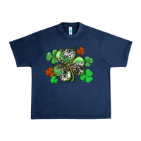 Navy St. Patrick's Day shamrock leopard and cowhide Urban Heavy Tee - CowGirlArtShop