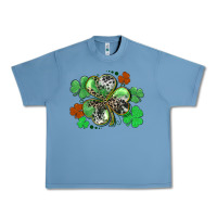 Pebble Blue St. Patrick's Day shamrock leopard and cowhide Urban Heavy Tee - CowGirlArtShop