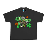 Pigment Black St. Patrick's Day shamrock leopard and cowhide Urban Heavy Tee - CowGirlArtShop