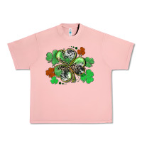 Salmon St. Patrick's Day shamrock leopard and cowhide Urban Heavy Tee - CowGirlArtShop