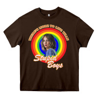 Chocolate Brown Things There's Something Stranger Heavy Core Tee - maiPhamDesign
