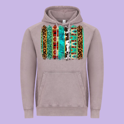 Western Brushstroke Vintage Hoodie Designed By Oliviacreatesart