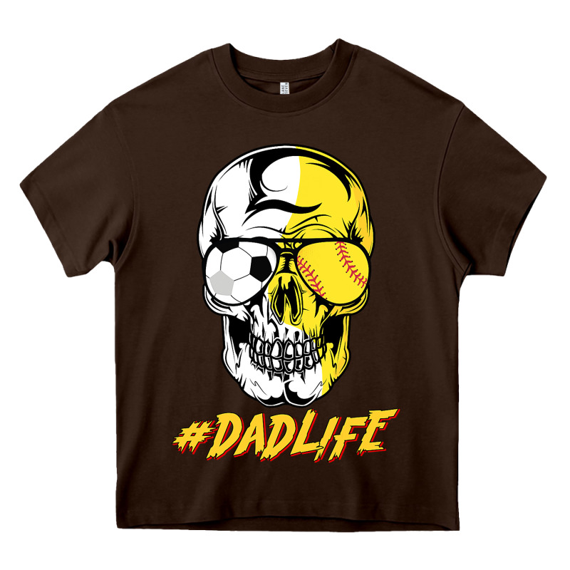 Dad Life Sugar Skull For Soccer Softball Halloween Costume Heavy Core Tee by maiPhamDesign | Teevron