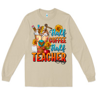 Mushroom Half Coffee Half Teacher Long Sleeve Tee - FaDigitalArtStudio