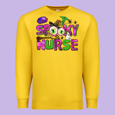 Spooky Nurse Premium Sweatshirt Designed By Adodesignshop