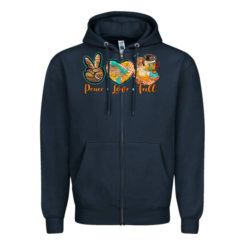 Peace Love Fall Zipper Hoodie by BarkalooDesign | Teevron