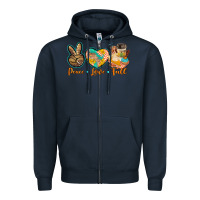 Navy peace love fall Zipper Hoodie - BarkalooDesign