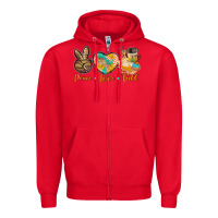 Red peace love fall Zipper Hoodie - BarkalooDesign