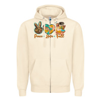 Sandshell peace love fall Zipper Hoodie - BarkalooDesign