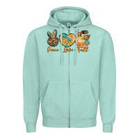 Seafoam peace love fall Zipper Hoodie - BarkalooDesign