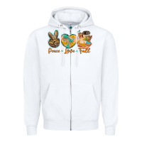 White peace love fall Zipper Hoodie - BarkalooDesign