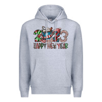 Heather Grey 2023 Happy New Year Premium Hoodie - CowhideDigitalArt