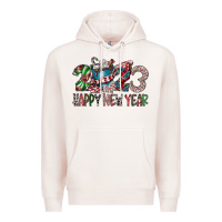 Pale Pink 2023 Happy New Year Premium Hoodie - CowhideDigitalArt