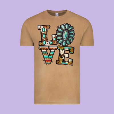 Turquoise Serape Love Vintage Tee Designed By Jasminsmagicworld
