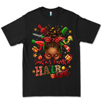 Black santas favorite hair stylist afro messy bun Premium Tee - texasbilliewilder