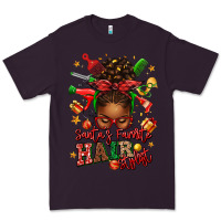 Plum santas favorite hair stylist afro messy bun Premium Tee - texasbilliewilder