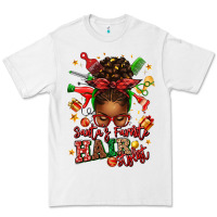 White santas favorite hair stylist afro messy bun Premium Tee - texasbilliewilder