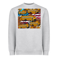 Heather Grey school bus American flag sunflower cowhide leopard Heavyweight Sweatshirt - Artiststas