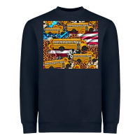 Navy school bus American flag sunflower cowhide leopard Heavyweight Sweatshirt - Artiststas