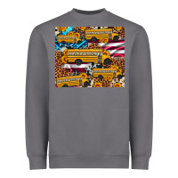 School Bus American Flag Sunflower Cowhide Leopard Heavyweight Sweatshirt | Teevron