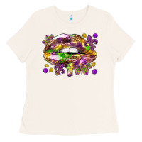Bone Mardi Gras lips Ladies Tee - HowdyJamesFarm