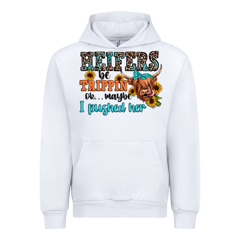 Heifers Be Trippin Ok Maybe I Pushed Her Urban Hoodie by JahusDesignShop | Teevron