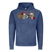 Vintage Denim Xoxo Valentine skulls Valentine's Day Vintage Hoodie - FaDigitalArtStudio