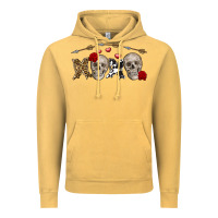 Vintage Mustard Xoxo Valentine skulls Valentine's Day Vintage Hoodie - FaDigitalArtStudio