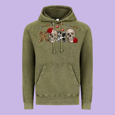 Xoxo Valentine Skulls Valentine's Day Vintage Hoodie Designed By Fadigitalartstudio