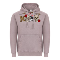 Vintage Zinc Xoxo Valentine skulls Valentine's Day Vintage Hoodie - FaDigitalArtStudio