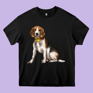 Beagle With Overflow Heavy Core Tee Designed By Texasbilliewilder