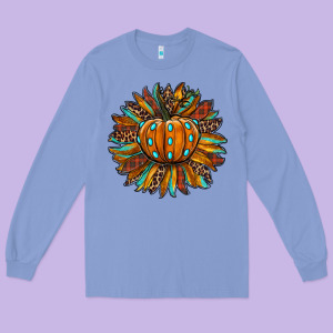 Pumpkin Sunflower Long Sleeve Tee Designed By Ranaportraitstore