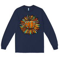 Navy pumpkin sunflower Long Sleeve Tee - RanaPortraitStore