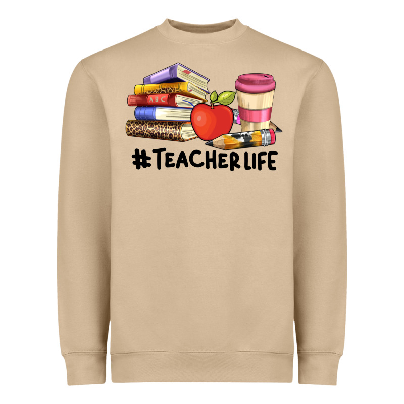 Teacher Life With Books  Pen And Coffee Heavyweight Sweatshirt by Artiststas | Teevron