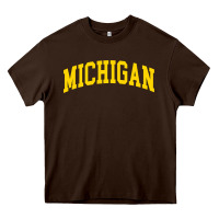 Chocolate Brown Michigan - Throwback Design - Classic , best gift, costume, halloween, Heavy Core Tee - maiPhamDesign