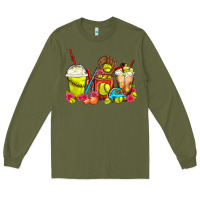 Army Green Softball Coffee Cups Long Sleeve Tee - FaDigitalArtStudio