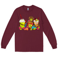 Burgundy Softball Coffee Cups Long Sleeve Tee - FaDigitalArtStudio