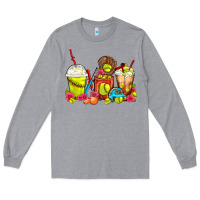 Heather Grey Softball Coffee Cups Long Sleeve Tee - FaDigitalArtStudio