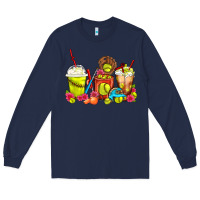 Navy Softball Coffee Cups Long Sleeve Tee - FaDigitalArtStudio