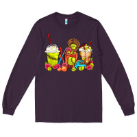 Plum Softball Coffee Cups Long Sleeve Tee - FaDigitalArtStudio