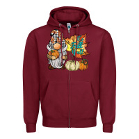 Burgundy it's fall y'all gnome Zipper Hoodie - BarkalooDesign