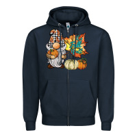 Navy it's fall y'all gnome Zipper Hoodie - BarkalooDesign