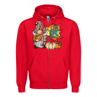 Red it's fall y'all gnome Zipper Hoodie - BarkalooDesign
