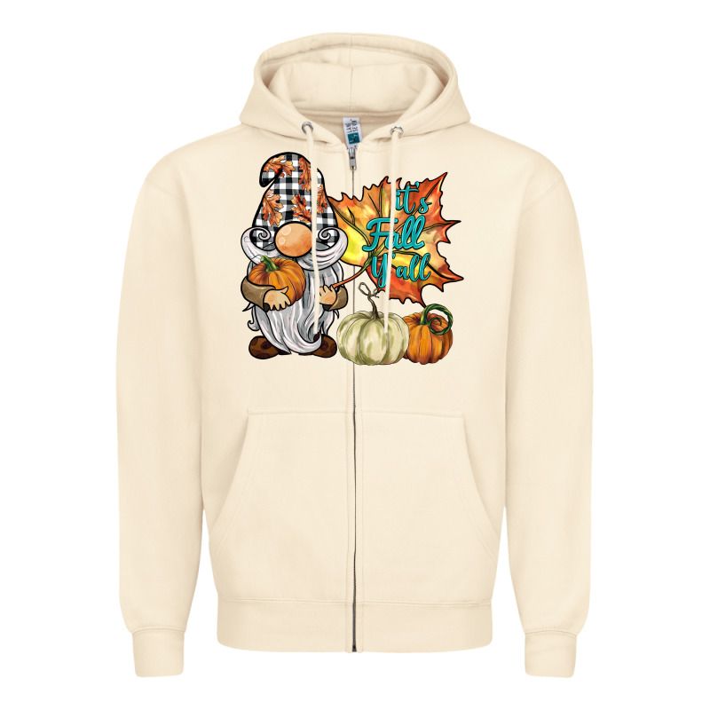 It's Fall Y'all Gnome Zipper Hoodie by BarkalooDesign | Teevron