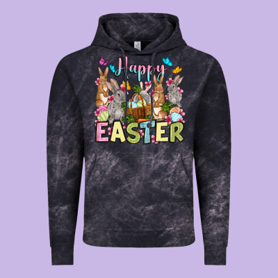 Happy Easter Bunnys Vintage Hoodie Designed By Oliviacreatesart