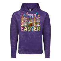 Cloud Purple Happy Easter bunnys Vintage Hoodie - OliviaCreatesArt