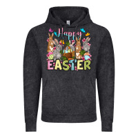 Vintage Black Happy Easter bunnys Vintage Hoodie - OliviaCreatesArt