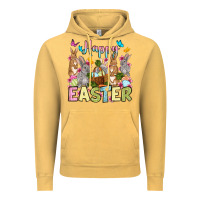 Vintage Mustard Happy Easter bunnys Vintage Hoodie - OliviaCreatesArt
